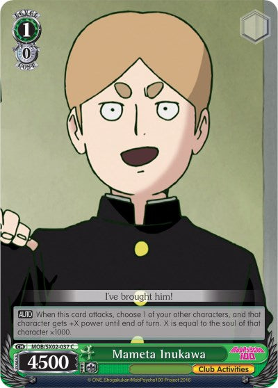 Mameta Inukawa (MOB/SX02-037 C) [Mob Psycho 100] | Cracking-Singles