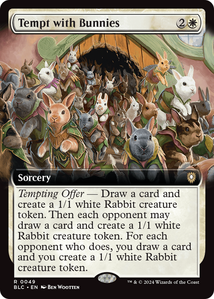 Tempt with Bunnies (Extended Art) [Bloomburrow Commander] | Cracking-Singles