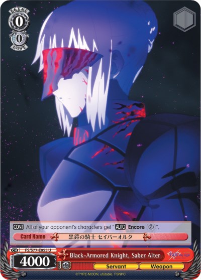Black-Armored Knight, Saber Alter (FS/S77-E055 U) [Fate/Stay Night [Heaven's Feel] Vol.2] | Cracking-Singles