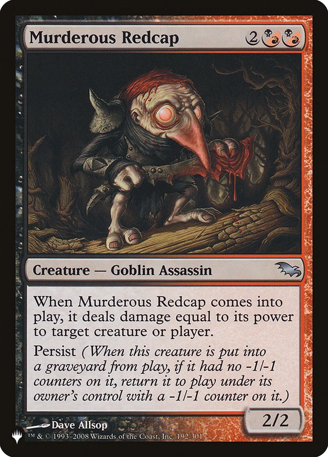 Murderous Redcap [The List] | Cracking-Singles