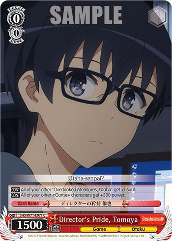 Director's Pride, Tomoya [Saekano How to Raise a Boring Girlfriend. flat] | Cracking-Singles