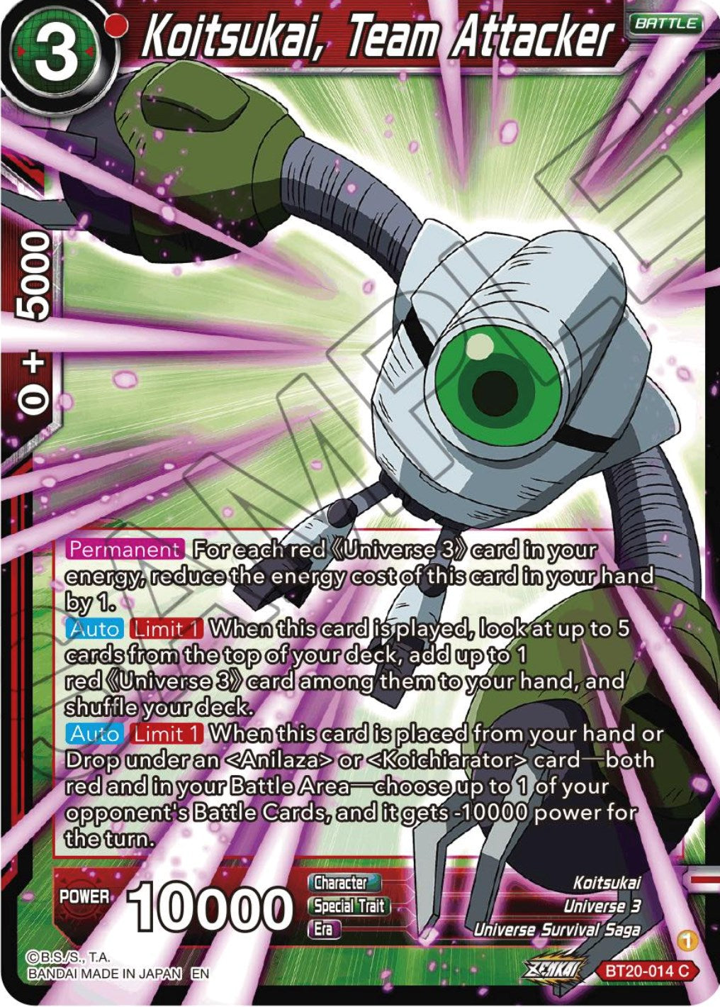 Koitsukai, Team Attacker (BT20-014) [Power Absorbed] | Cracking-Singles