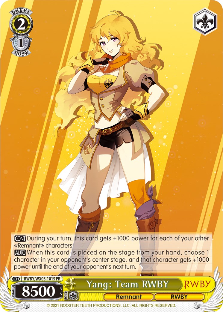 Yang: Team RWBY (RWBY/WX03-101S PR) (Alternate Art) [RWBY] | Cracking-Singles