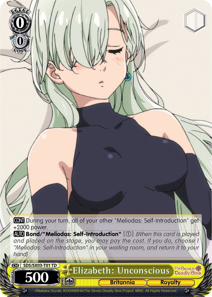 Elizabeth: Unconscious (SDS/SX03-T01 TD) [The Seven Deadly Sins] | Cracking-Singles