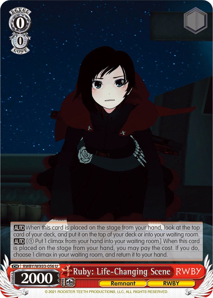 Ruby: Life-Changing Scene (RWBY/WX03-056 U) [RWBY] | Cracking-Singles