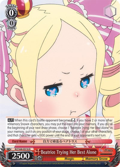 Beatrice Trying Her Best Alone (RZ/S68-E018 R) [Re:ZERO Memory Snow] | Cracking-Singles