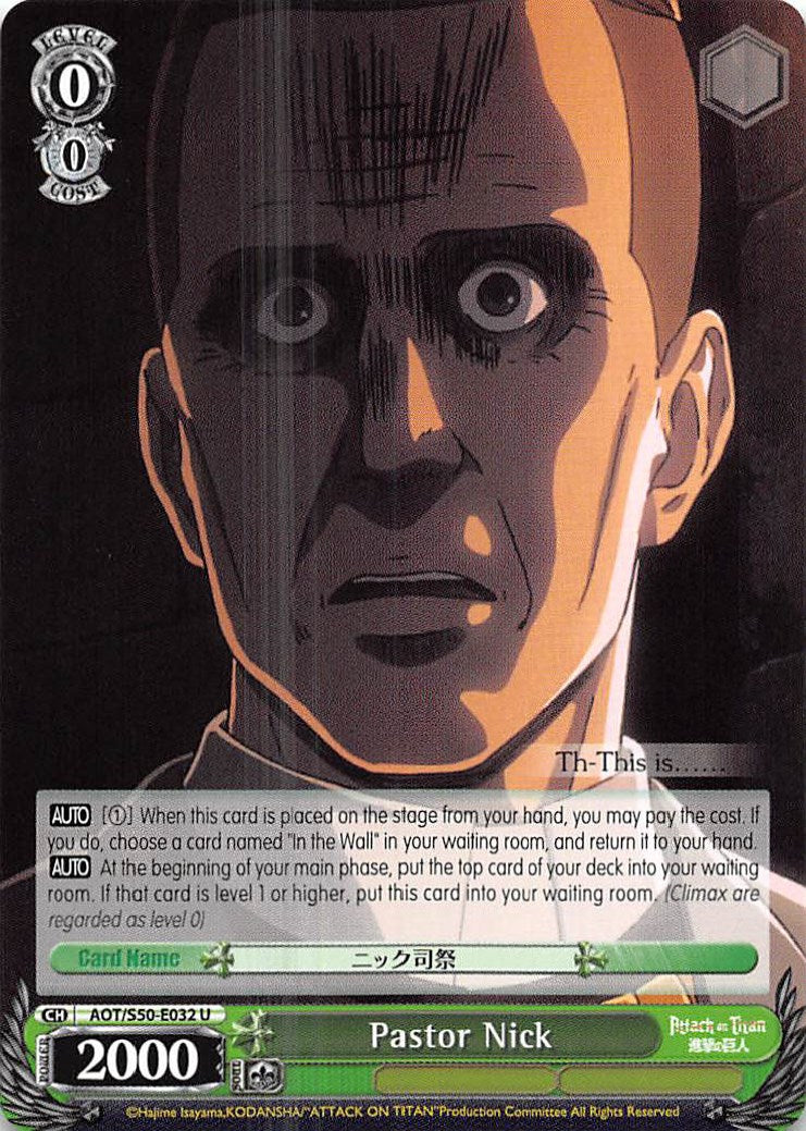 Pastor Nick (AOT/S50-E032 U) [Attack on Titan Vol. 2] | Cracking-Singles