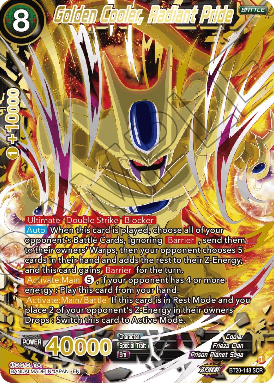 Golden Cooler, Radiant Pride (Alternate Art) (BT20-148) [Power Absorbed] | Cracking-Singles