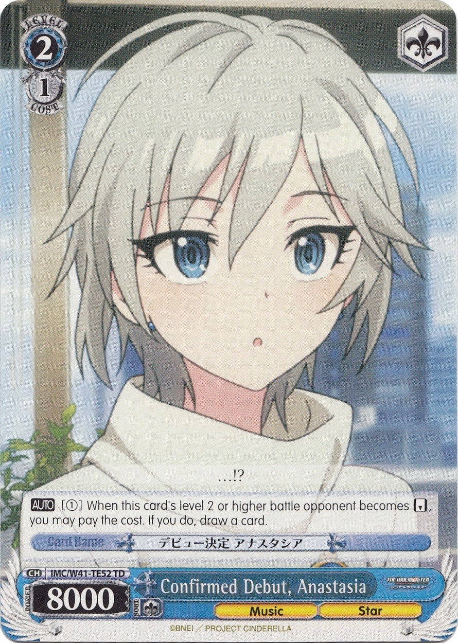 Confirmed Debut, Anastasia (IMC/W41-TE52 TD) [The iDOLM@STER Cinderella Girls] | Cracking-Singles