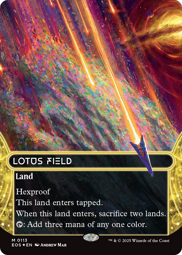 Lotus Field (0113) (Borderless) (Galaxy Foil) [Edge of Eternities: Stellar Sights] | Cracking-Singles