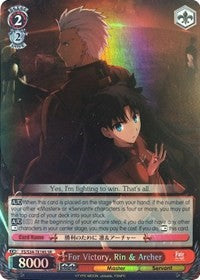 For Victory, Rin & Archer (FS/S34-TE18S SR) [Fate/Stay Night [Unlimited Blade Works]] | Cracking-Singles