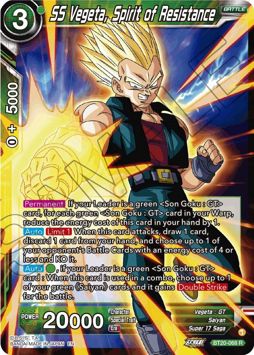 SS Vegeta, Spirit of Resistance (BT20-068) [Power Absorbed] | Cracking-Singles