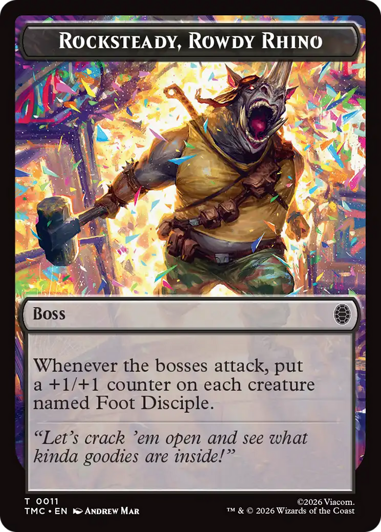 Rocksteady, Rowdy Rhino [Teenage Mutant Ninja Turtles Commander Tokens] | Cracking-Singles