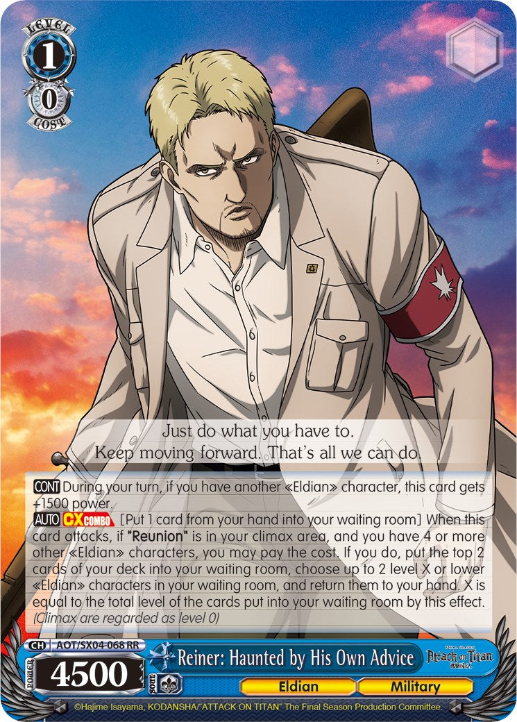Reiner: Haunted by His Own Advice [Attack On Titan: Final Season] | Cracking-Singles