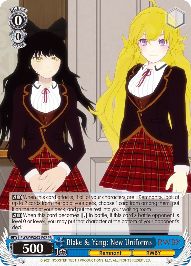 Blake & Yang: New Uniforms (RWBY/WX03-P02 PR) (Promo) [RWBY] | Cracking-Singles