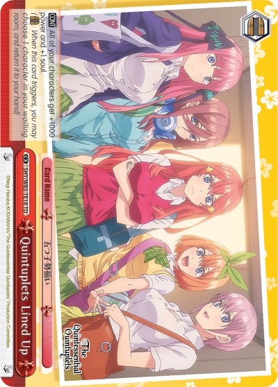 Quintuplets Lined Up (5HY/W83-TE18 TD) (Red) [The Quintessential Quintuplets] | Cracking-Singles
