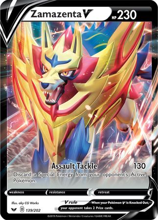 Zamazenta V (139/202) (Jumbo Card) [Sword & Shield: Base Set] | Cracking-Singles