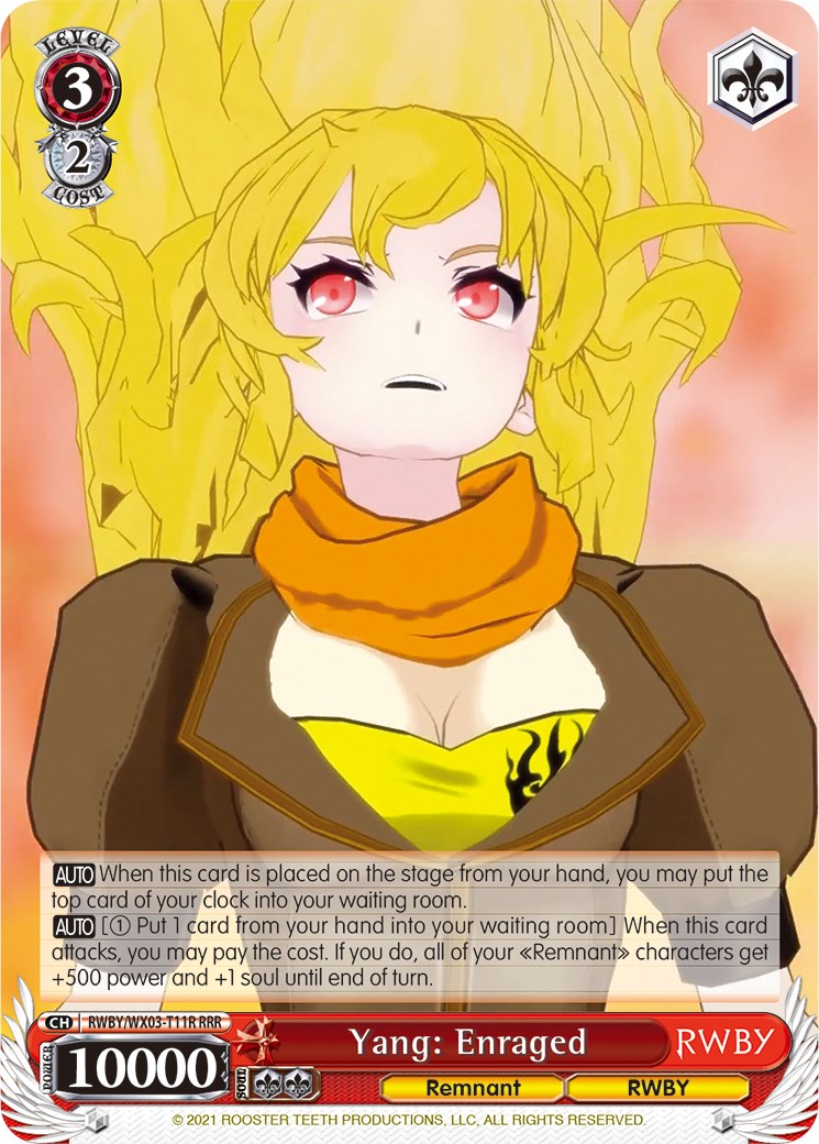 Yang: Enraged (RWBY/WX03-T11R RRR) [RWBY] | Cracking-Singles