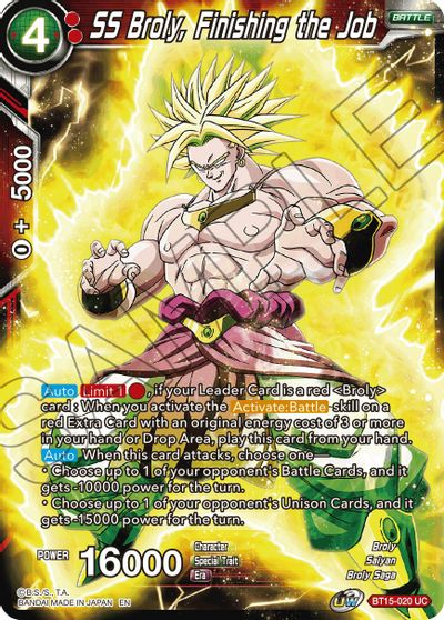 SS Broly, Finishing the Job (BT15-020) [Saiyan Showdown] | Cracking-Singles