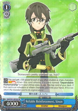 Reliable Reinforcement, Sinon (SAO/S51-E076S SR) [Sword Art Online The Movie: -Ordinal Scale-] | Cracking-Singles