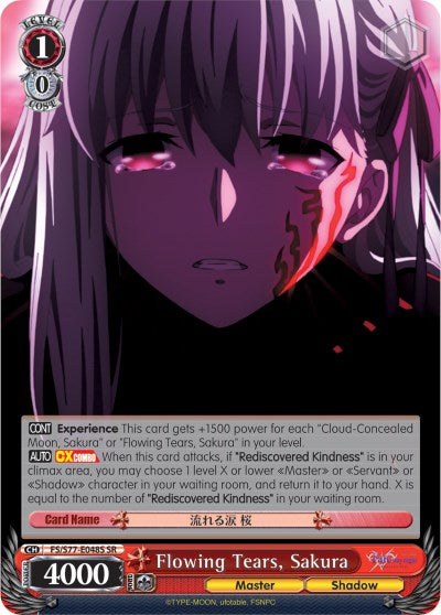 Flowing Tears, Sakura (FS/S77-E048S SR) [Fate/Stay Night [Heaven's Feel] Vol.2] | Cracking-Singles