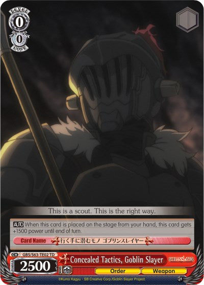 Concealed Tactics, Goblin Slayer (GBS/S63-TE02 TD) [Goblin Slayer] | Cracking-Singles
