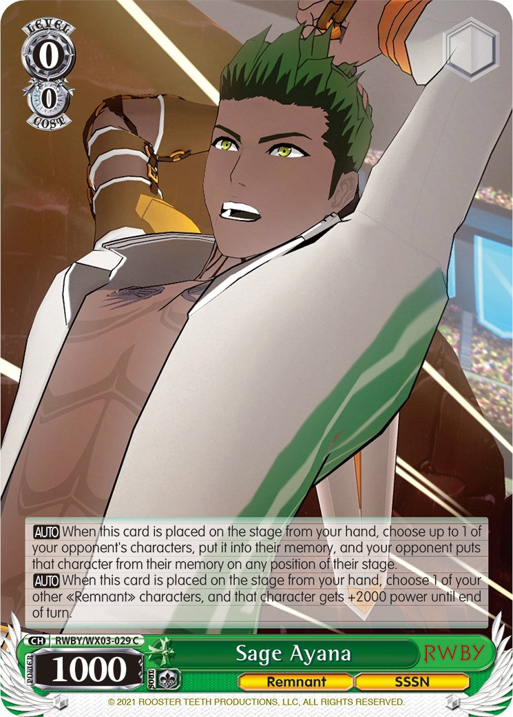 Sage Ayana (RWBY/WX03-029 C) [RWBY] | Cracking-Singles