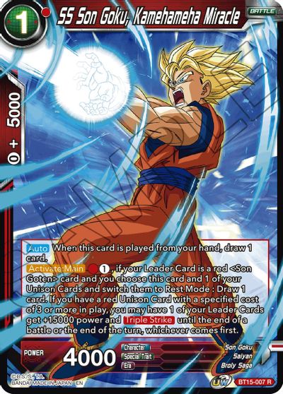 SS Son Goku, Kamehameha Miracle (BT15-007) [Saiyan Showdown] | Cracking-Singles