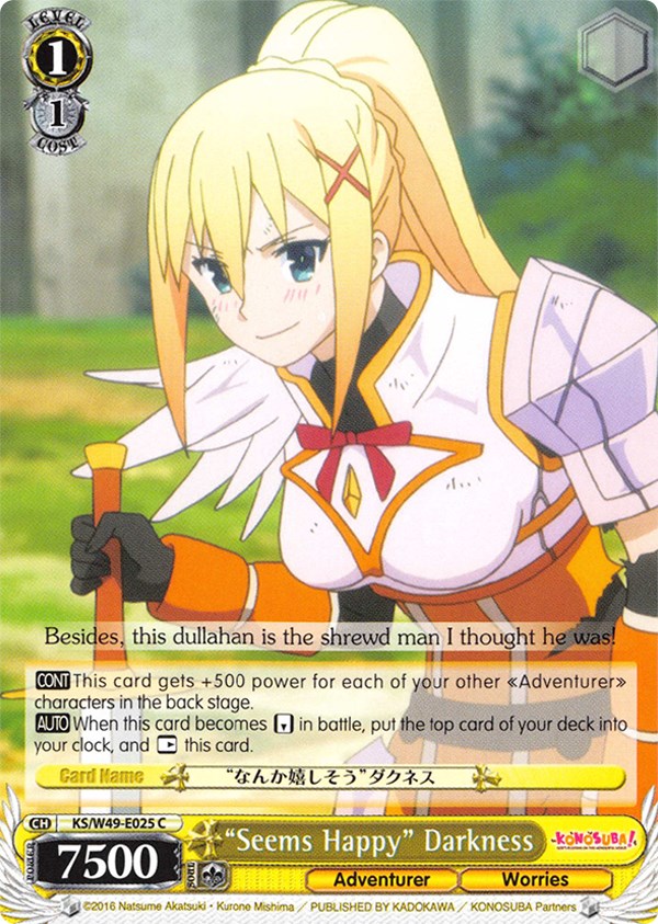 "Seems Happy" Darkness (KS/W49-E025 C) [KonoSuba] | Cracking-Singles