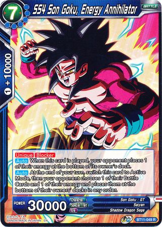 SS4 Son Goku, Energy Annihilator (BT11-049) [Vermilion Bloodline] | Cracking-Singles