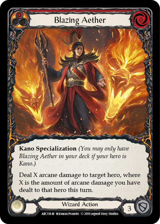 Blazing Aether [ARC118-M] (Arcane Rising)  1st Edition Normal | Cracking-Singles
