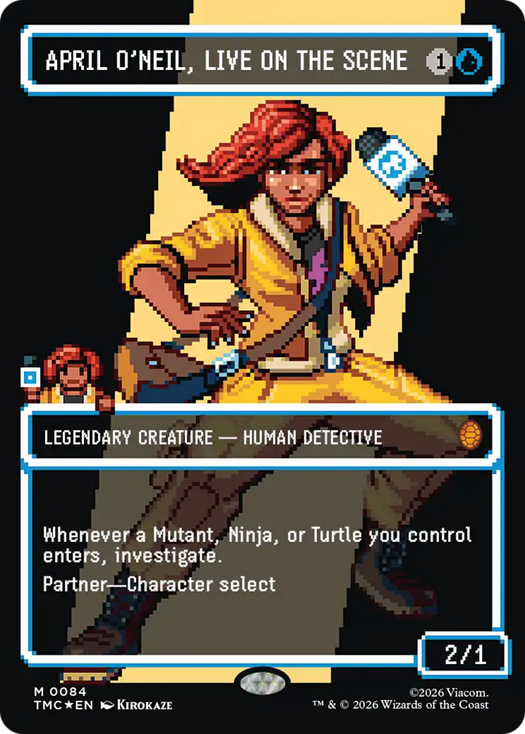 April O'Neil, Live on the Scene (Borderless) (Surge Foil) [Teenage Mutant Ninja Turtles Commander] | Cracking-Singles
