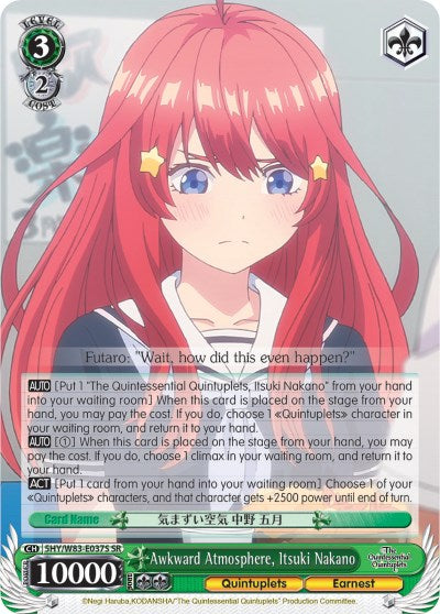 Awkward Atmosphere, Itsuki Nakano (5HY/W83-E037S SR) [The Quintessential Quintuplets] | Cracking-Singles