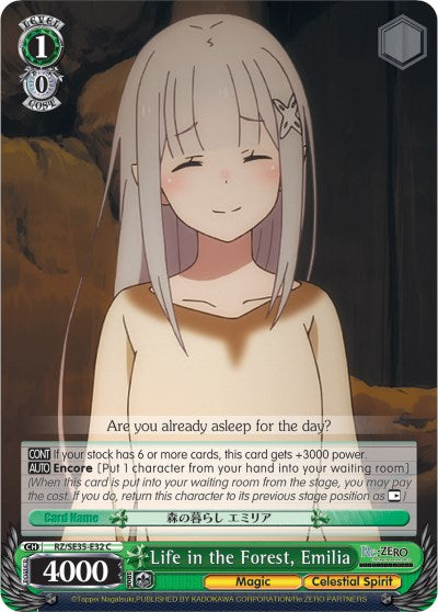 Life in the Forest, Emilia (RZ/SE35-E32 C) (Parallel Foil) [Re:ZERO: The Frozen Bond] | Cracking-Singles