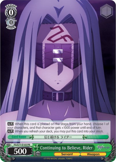 Continuing to Believe, Rider (FS/S77-E103 PR) [Fate/Stay Night [Heaven's Feel] Vol.2] | Cracking-Singles