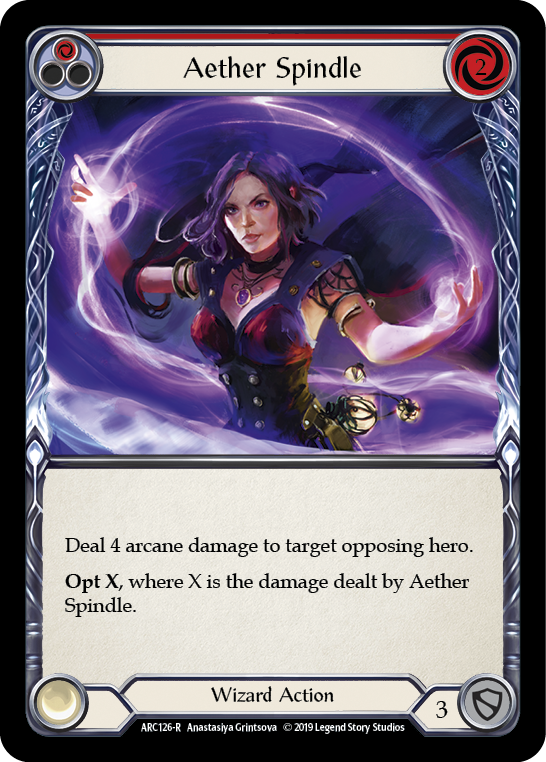 Aether Spindle (Red) [ARC126-R] (Arcane Rising)  1st Edition Rainbow Foil | Cracking-Singles