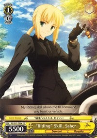 "Riding" Skill, Saber (FZ/S17-TE04 TD) [Fate/Zero] | Cracking-Singles