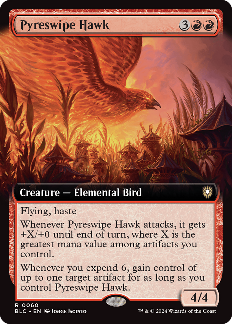 Pyreswipe Hawk (Extended Art) [Bloomburrow Commander] | Cracking-Singles