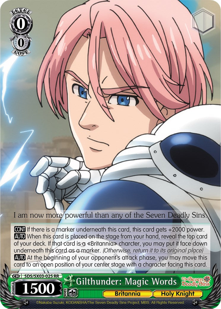 Gilthunder: Magic Words (SDS/SX03-025 RR) [The Seven Deadly Sins] | Cracking-Singles