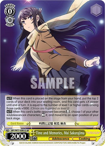 Time and Memories, Mai Sakurajima (Foil) [Rascal Does Not Dream of a Dreaming Girl] | Cracking-Singles