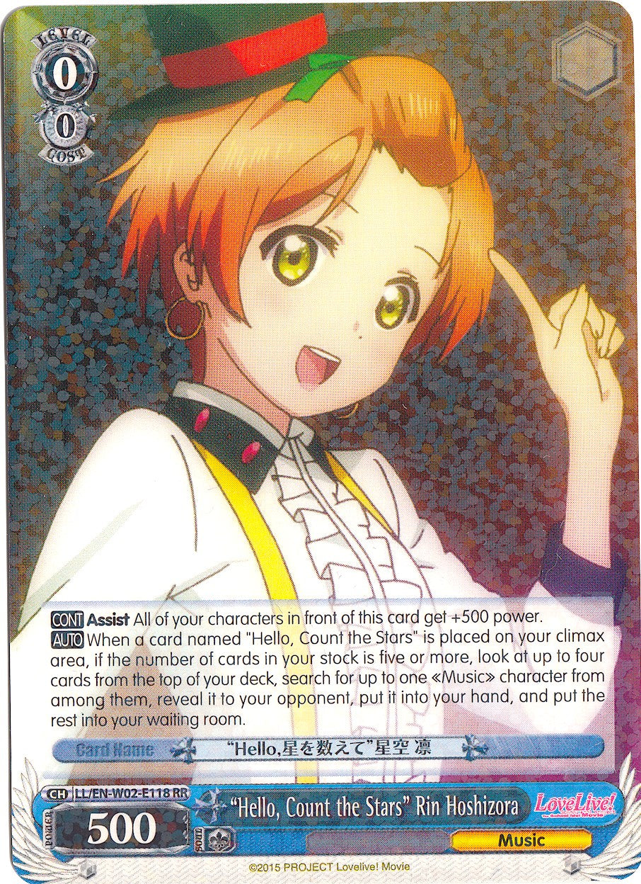 "Hello, Count the Stars" Rin Hoshizora (LL/EN-W02-E118 RR) [Love Live! DX Vol.2] | Cracking-Singles