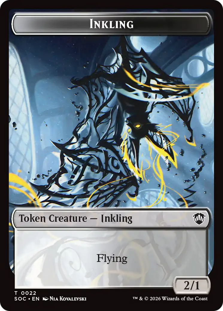 Pegasus // Inkling (0022) Double-Sided Token [Secrets of Strixhaven Commander Tokens] | Cracking-Singles