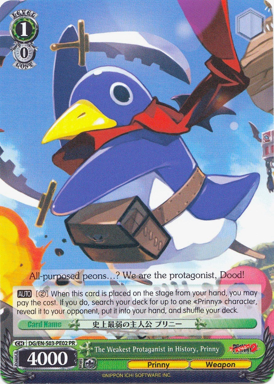 The Weakest Protagonist in History, Prinny (DG/EN-S03-PE02 PR) (Promo) [Disgaea] | Cracking-Singles