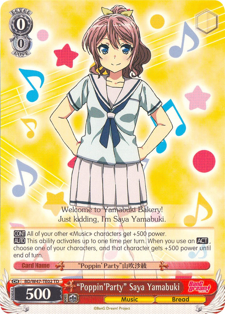 "Poppin'Party" Saya Yamabuki (BD/W47-TE02 TD) [BanG Dream!] | Cracking-Singles