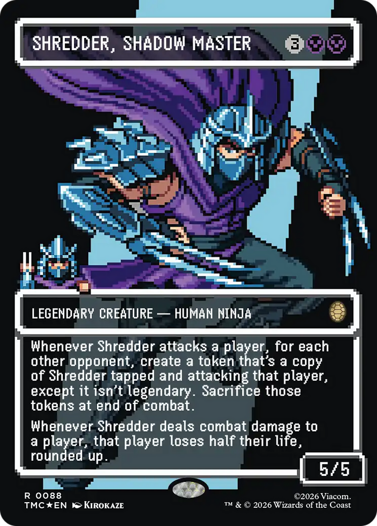 Shredder, Shadow Master (Borderless) (Surge Foil) [Teenage Mutant Ninja Turtles Commander] | Cracking-Singles