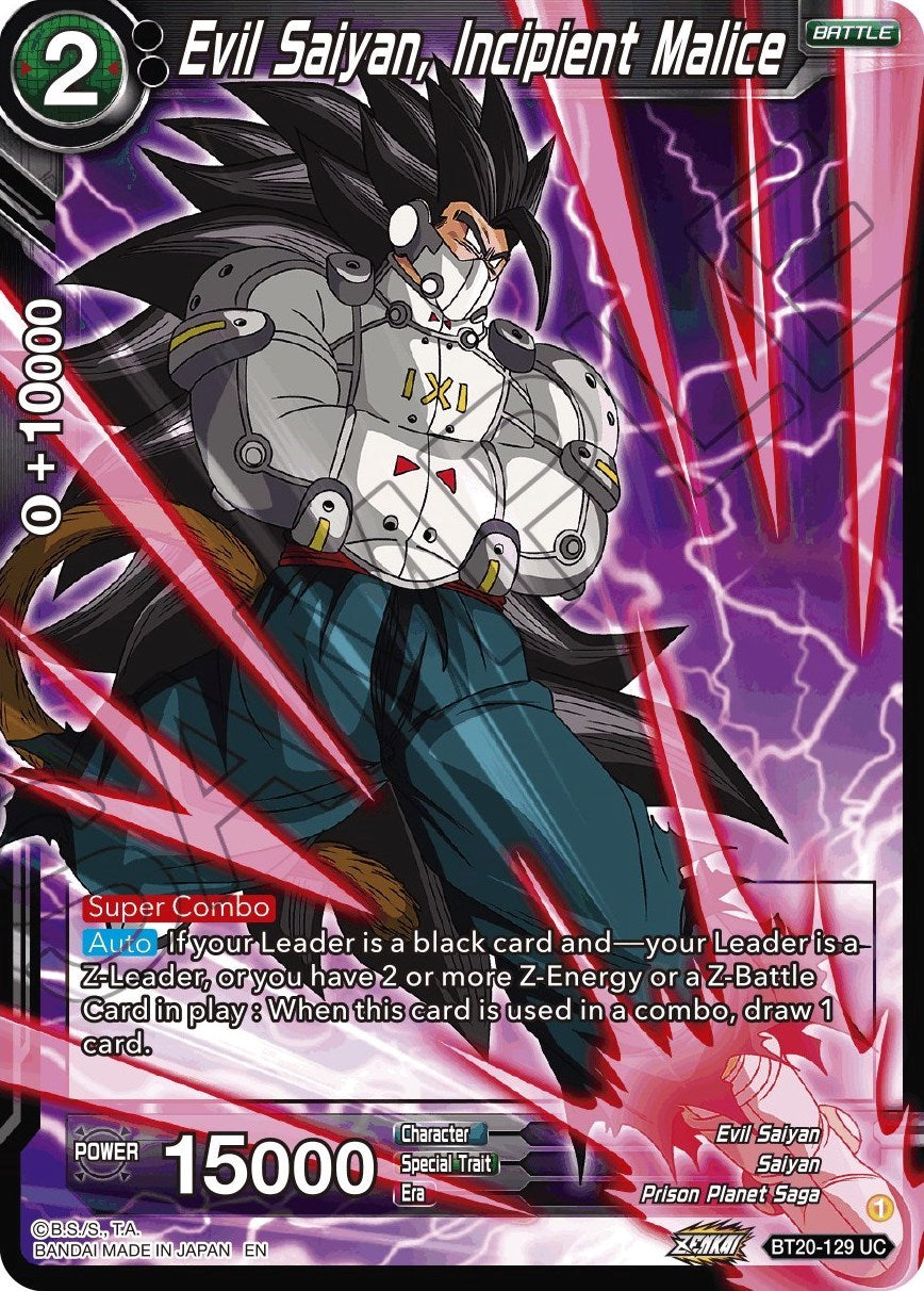 Evil Saiyan, Incipient Malice (BT20-129) [Power Absorbed] | Cracking-Singles