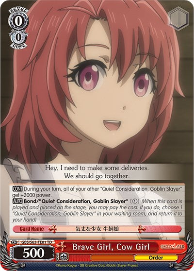 Brave Girl, Cow Girl (GBS/S63-TE01 TD) [Goblin Slayer] | Cracking-Singles