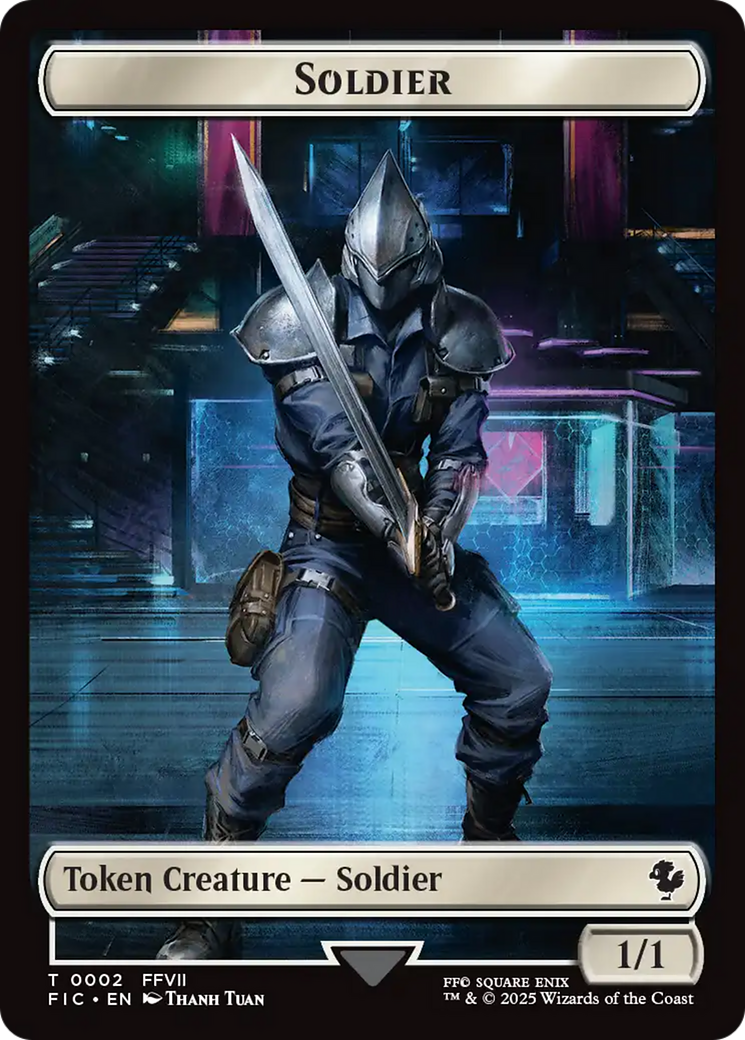 Soldier // Rebel Double-Sided Token (Surge Foil) [FINAL FANTASY Commander Tokens] | Cracking-Singles