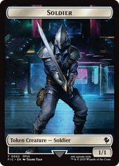 Soldier // Rebel Double-Sided Token (Surge Foil) [FINAL FANTASY Commander Tokens] | Cracking-Singles