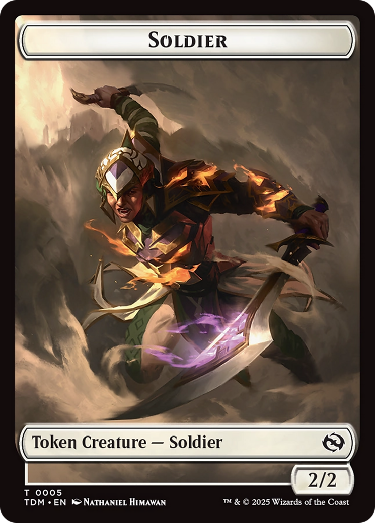 Soldier (0004) // Soldier (0005) Double-Sided Token [Tarkir: Dragonstorm Tokens] | Cracking-Singles